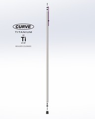 Curve Titanium Back Country Hiking Staff w/ Reinforced Rubber Tip Made in USA