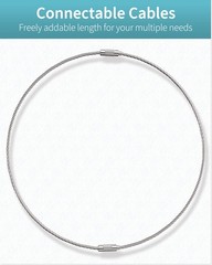 Pawfly 10 Inch Wire Keychain Cable Large Stainless Steel Key 10 inch, Silver