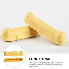 2Pcs Reusable Foam Crutch Pads for Armpits Nonslip Underarm Covers Yellow