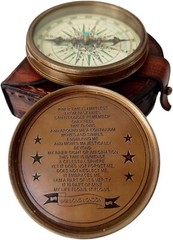 Go Confidently Compass Thoreau’s Quote Engraved Poem Compass with Leather case.