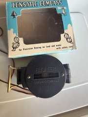 Black Engineer Pocket Lensatic Compass In A Box , Made In Japan
