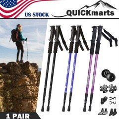 2X Hiking Trekking Poles Nordic Walking Sticks Adjustable Anti-shock Alpenstock