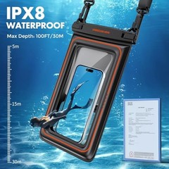 Floating Waterproof Phone Pouch 2 Pack, IPX8 Waterproof Phone Case 7.0 inch
