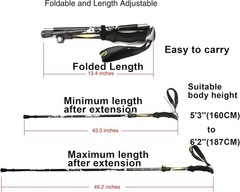 Aluminum Ultralight Collapsible Hiking Pole for Men and Women 49″