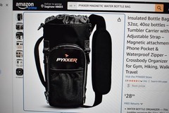 PYKKER MAGNETIC WATER BOTTLE BAG 32 OZ & 40 OZ. BLACK NEW