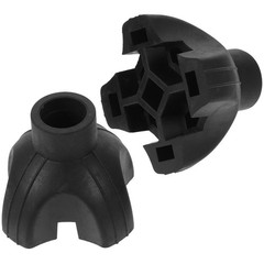 2Pcs Durable Tpr Cane Tips Non Slip 4 Prong Walking Cane Accessories Black