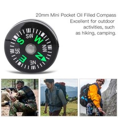 12 Pcs 20mm Mini Pocket Button Compass for Hiking Watch Band Paracord Camping