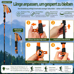 3K Carbon Fiber Collapsible Hiking Poles