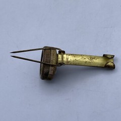 Vintage Brass Pin-On Compass PIC Japan Military Hiking Hunting