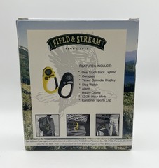 Field & Stream 8 Function Carabiner Sport Clip New in Box Compass Timer