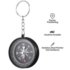 12PCS Hiking Compass Compass Bag Pendant Compass Gifts Men Silver Compass Chain