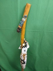 HIKING/WALKIN STICK MADE FROM NM YUCCA PLANT 51″ 12.8 OZ with bandana and holder