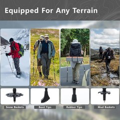 Collapsible Trekking Poles Aluminum Alloy Hiking Sticks 2 Piece Hiking