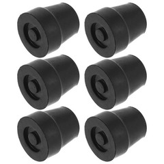 6Pcs Rubber Cane Rubber Feet for Quad Canes Durable Stable Black