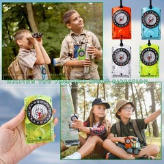 16 Pcs Orienteering Compass Acrylic Hiking Compass with Rope for Navigation B…