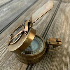 Antique Two Ton Military Compass~Pocket Compass Marine Ship Instrument Handmade