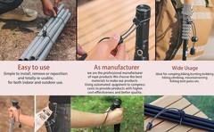 4Pcs Backpack Hiking Stick Holder Straps, Elastic Lanyard Rope for Trekking