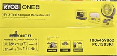 Ryobi ONE+ 18V Cordless 3-Tool Campers Kit (PCL1303K1)
