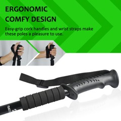 Telescopic Walking Trekking Poles Hiking Sticks Collapsible Alpenstock Pair of 2