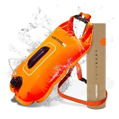 Swim Buoy for Open Water with Dry Bag 15L – Fully Waterproof Swim Bubble Orange