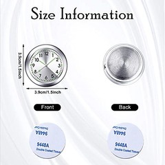 2 Pieces Stick on Dashboard Car Clock Mini Tiny Small Luminous Black, White