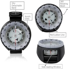 Professional Waterproof 5ATM Dive Wrist Scuba Compass TPU Band Sports Diving