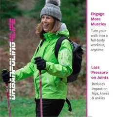 4LIFE Urban Poles – 1 Pair – Fitness Edition – Patented Ergonomic CoreGrip™ f…
