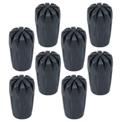8Pcs Durable Rubber Crutch Foot Covers for Hiking Trekking Outdoor Use Black