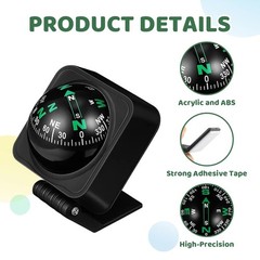 Car Compass Dashboard Direction Finder Spherical Design 2 Pack Vehicle
