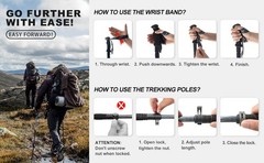 Aluminum Trekking Poles – Quick Adjustable Locks, Comfort Handle, Padded Strap,