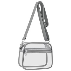 Clear Bag for Stadium Events Clear Sports Fan Handbags Purses with Medium Grey