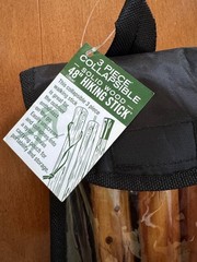 48″ Collapsible Wood Hiking Stick 3-Piece Detachable Walking Staff Travel Pouch