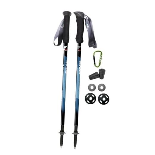 Compact 3 Trekking Poles – 5.6 oz Ultralight, Backpacking, Blue / EVA Foam