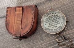 Be Blessed Compass Leather Case Religious Christian Men Women Graduation