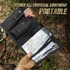 Map Case, Military Map Protector, Water-Resistant Map Pouch Holder for Black