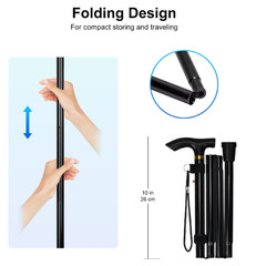 Cane Walking Stick Adjustable Folding walking Aluminum Collapsible Travel Hiking