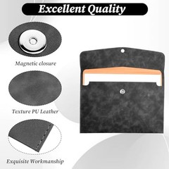 Resume Folder, Leather File Folder File Folders Travel Document Holder A4 Black