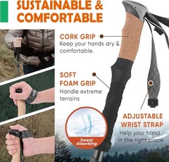 Trek-Z Cork Grip Trekking Poles – Lightweight & Adjustable
