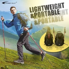Trekking Poles – Lightweight 7075 Aluminum with Flip Lock & All EVAGrip-Red