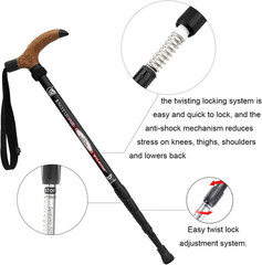 Ultralight Trekking Pole – Aluminum Alloy Hiking Stick with Cork Grip New