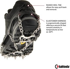 Kahtoola MICROspikes -snow, ice, trail hiking crampons – BLACK, SMALL