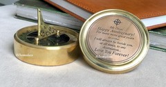 Brass Nautical Antique Brass and Copper Sundial Compass Clock Gift decor Item