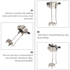 1PC Walking Cane Ice Gripper Cane Tip Retractable Ice Cane Tips