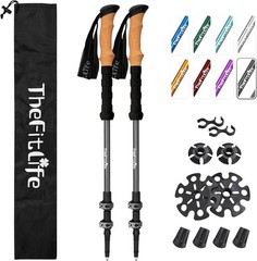 Women & Men’s Lightweight Trekking Poles – Adjustable Cork Grip Hiking Sticks