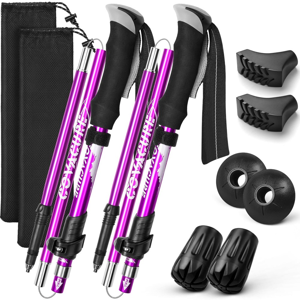 Covacure Hiking Poles Collapsible Trekking Poles – Aluminum Alloy 7075 Walkin…