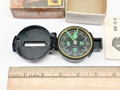 VTG World Famous Engineers Lensatic Compass No. 111 Orig Box AND Instructions