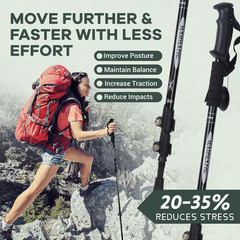 2PCS Collapsible Trekking Poles Adjustable Telescopic Walking Sticks Lightweight