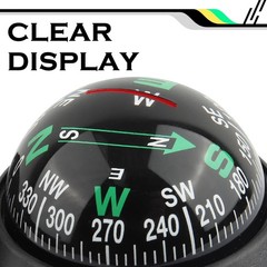 Compass for Car with Bottom Stick Car Compass Ball,Adjustible and Night Vision
