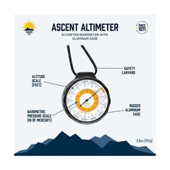 Sun Company Ascent Altimeter – Battery-Free Altimeter and Barometer | Weather…