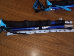 BISINNA Collapsible Trekking Hiking Poles- 2 Pack Folding Blue 115-135cm